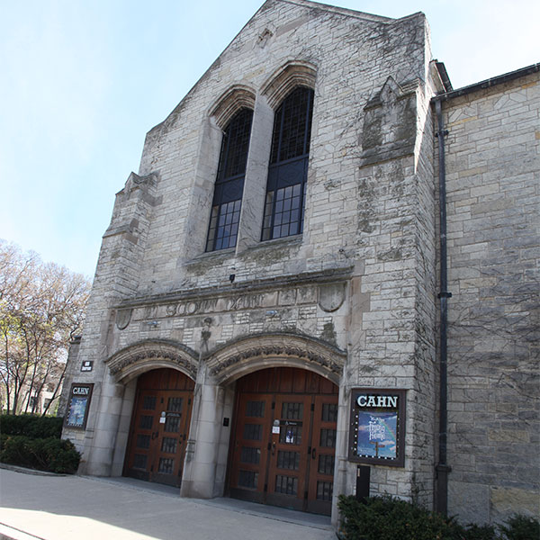 Exterior of Cahn Auditorium