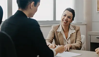 women talking in the office