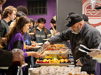 students at late night breakfast