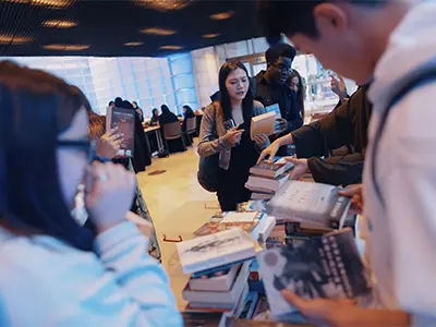 people in a bookstore