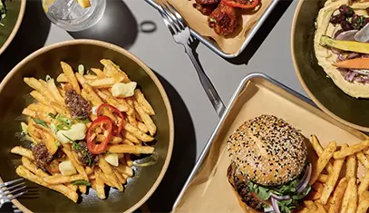 plates with pub food