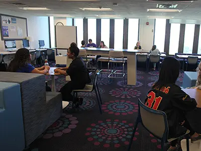 Students working in Norris