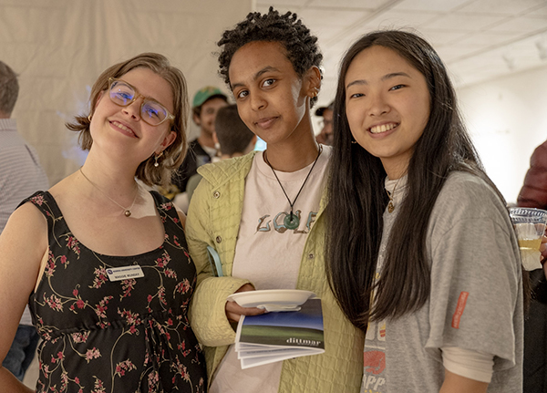 students at exhibit