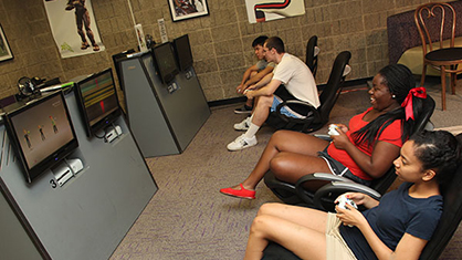 Students playing video games