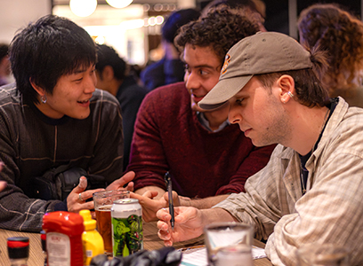 students at trivia night
