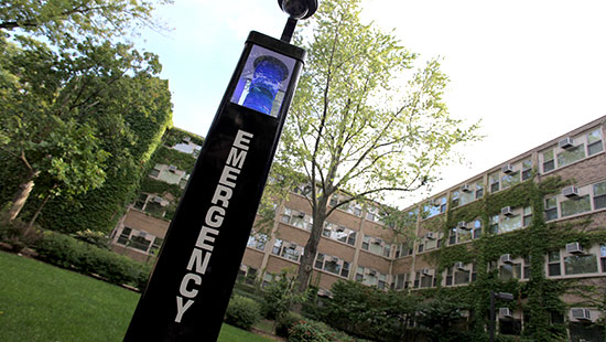 emergency blue light on campus