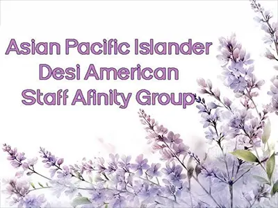 graphic that says Asian Pacific Islander Desi American Staff Affinity Group
