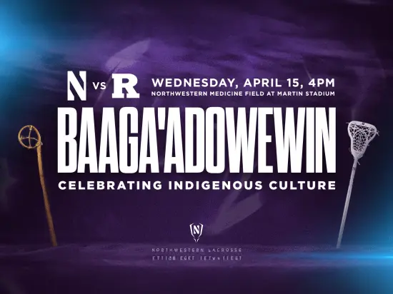 Northwestern vs Rutgers lacrosse game on Wednesday, April 15th will take place at 4:00 PM at Northwest Medicine Field at Martin Stadium.