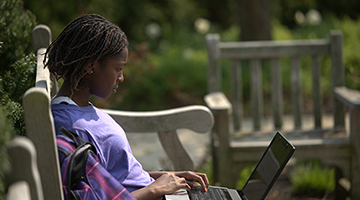 girl studying outside