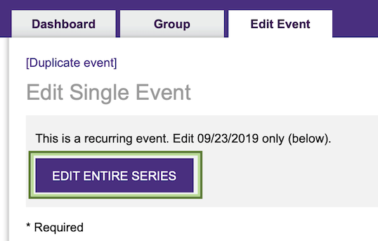 edit recurring event