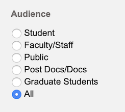 search by audience selection form