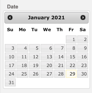 search by date calendar view