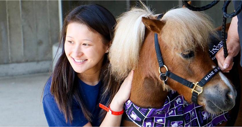 Student with pony