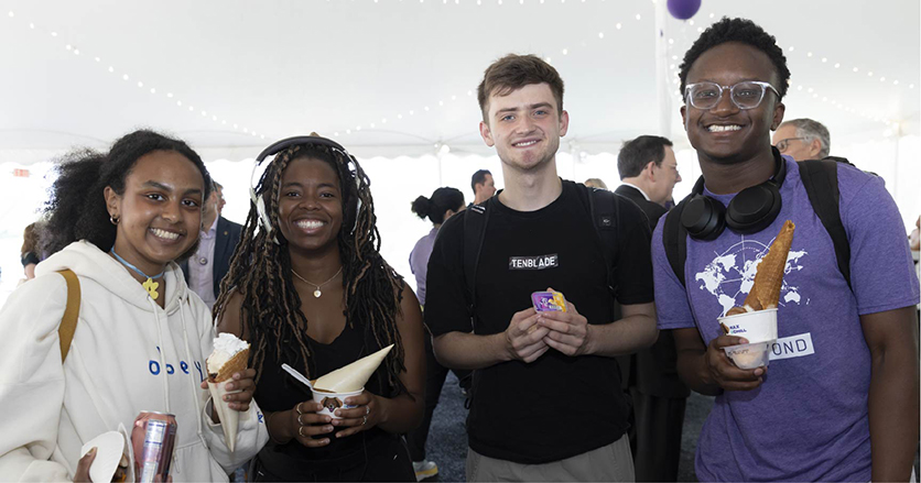 Students eating ice cream