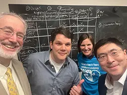 Smile! President Chiang visits with mathematicians at the NSF-Simons National Institute for Theory and Mathematics in Biology.