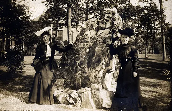 Students gather at The Rock in 1902.