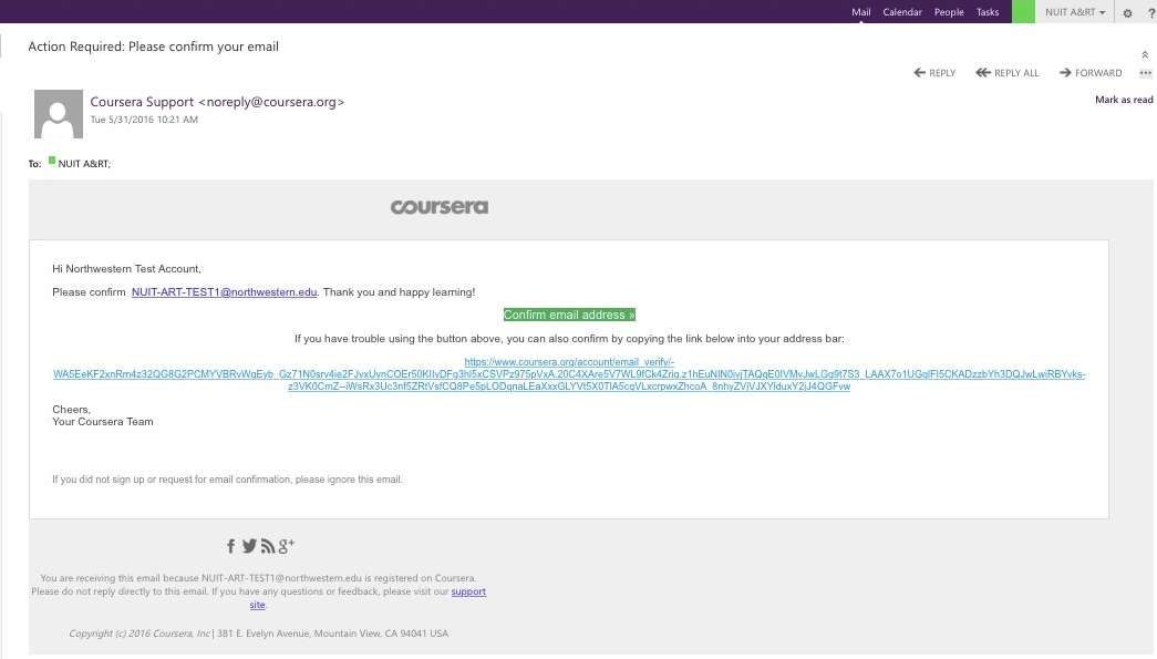 Coursera verification page