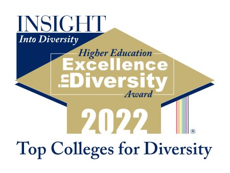 Logo reads: "Insight Into Diversity Higher Education Excellence in Diversity Award 2022 Top Colleges for Diversity"