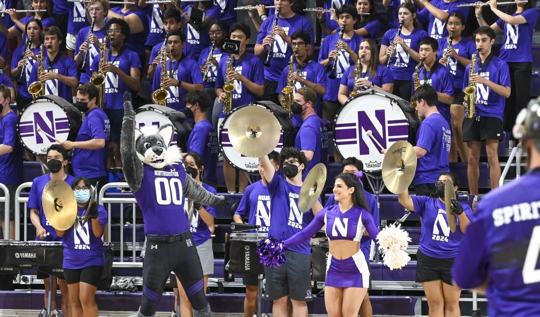 Students playing instruments