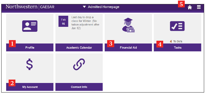 CAESAR home page grid