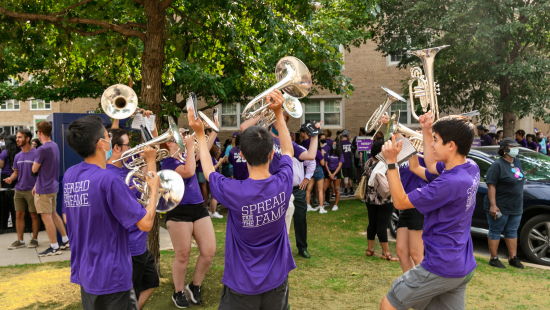 Students with trumpets