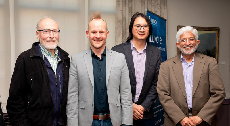 From left to right: William Halperin, Johannes Pollanen, Yuping Huang, Prem Kumar