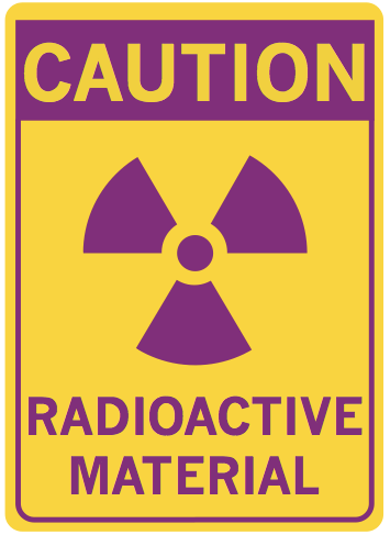 Radioactive material caution sign