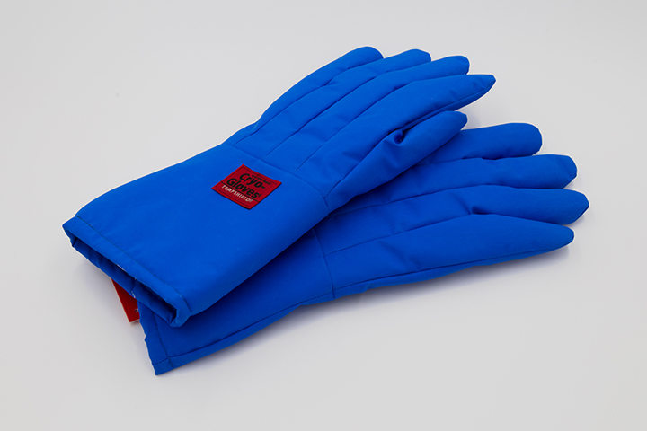 Blue cryogen gloves