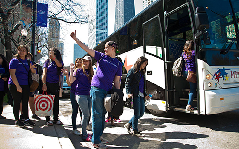 School kids on bus