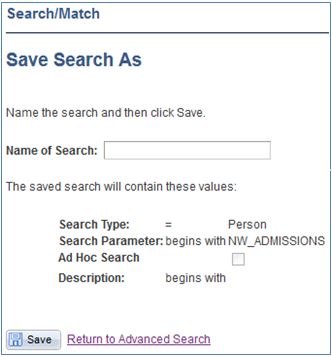 save search as page