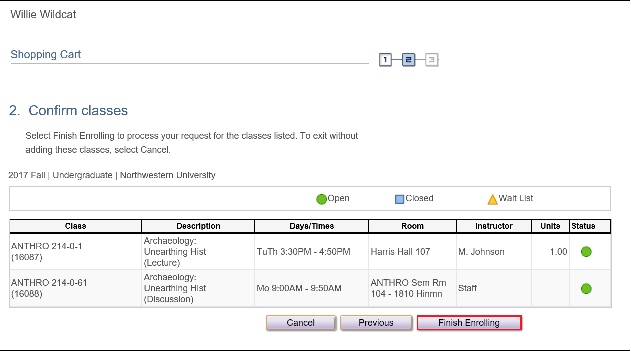 Finish Enrolling