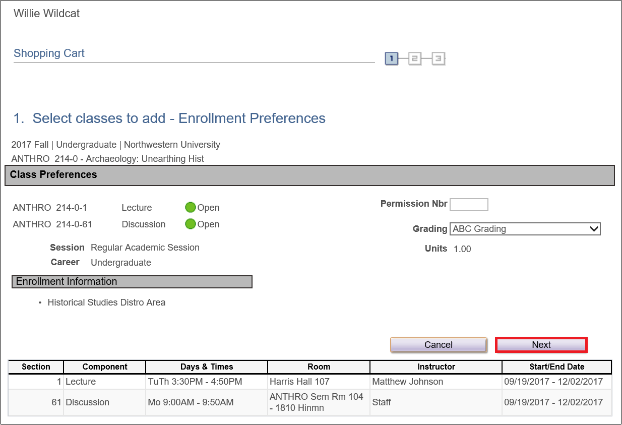 Enrollment Preferences