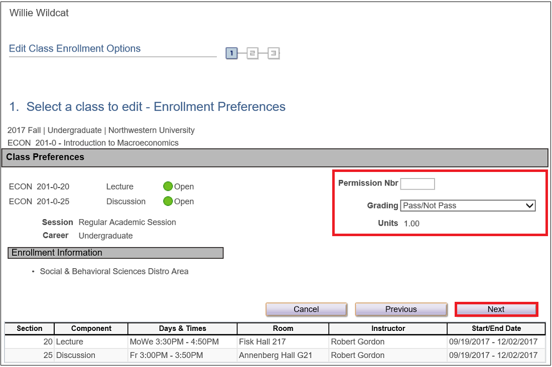 Enrollment Preferences