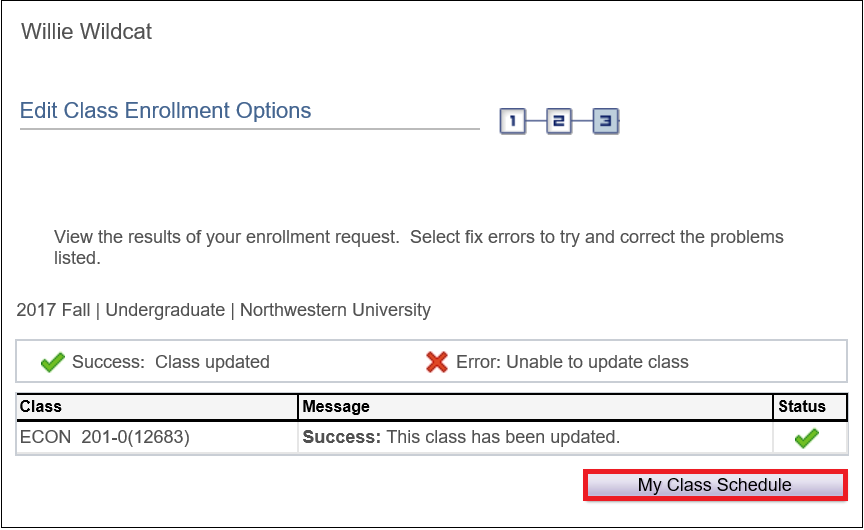 Class Enrollment Success