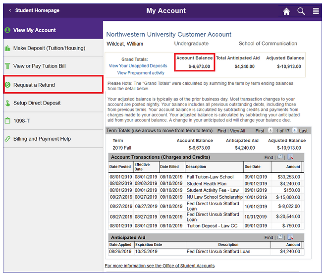 Request Refund Navigation