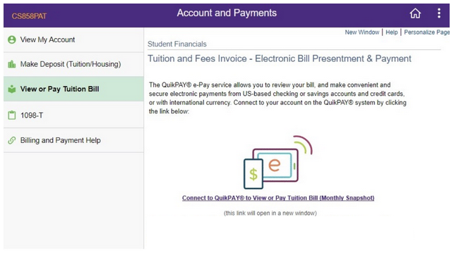 Tuition and Fees Invoice - Electronic Bill Presentment & Payment