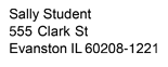 online bill address field showing student address