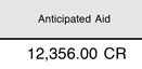 Online bill showing anticipated aid amount