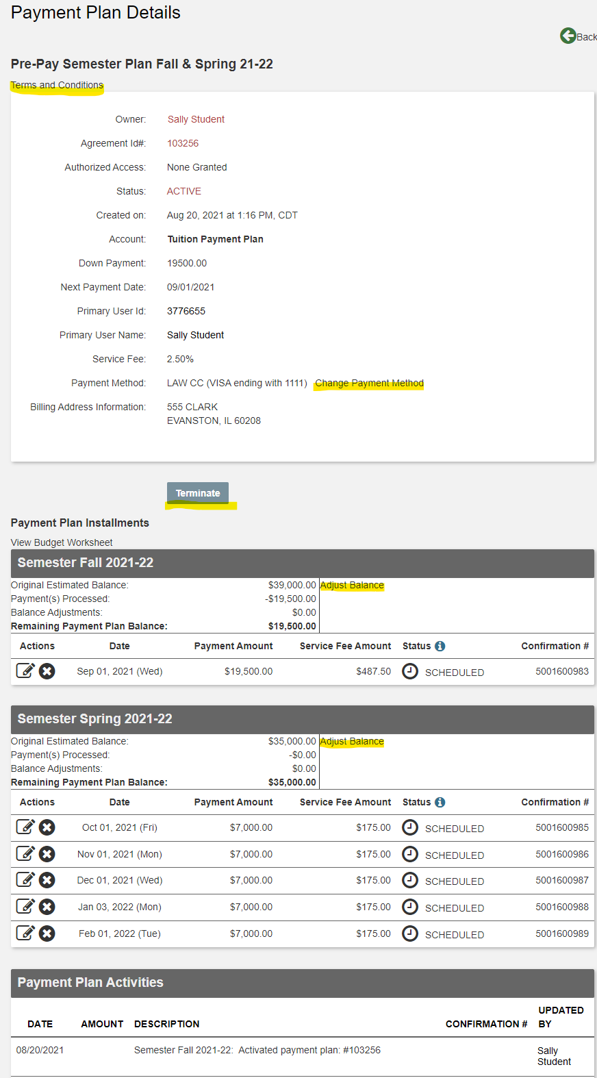 Expanded plan has 4 items to view or update