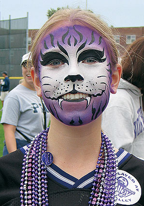 Wearing the game face at Wildcat Alley