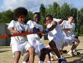 Tug of war at Ron Burton Training Village