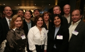 Former Northwestern Dental School faculty members including (back row, from left) former dean Lee Jameson, Joe Barss (D96), Marco Fajardo (D92), Ron Sims, Beth Grys (D90, GD96), Larry Salzmann (D79), Steve Marshall (D84, D86). Front row, from left: Ulana Kostiw Cirincione (D76, SCS78), Susan Mazzei (D87, 89), Maria Gracias (D90), Frank Perry attended the alumni midwinter reception in February.