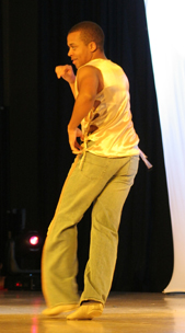 Micah Boon in performance at the Chicago Salsa Congress in February.