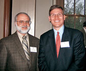 Professor David Zarefsky and NAA director at large David Eckert (McC77) at an NU Club of Boston event