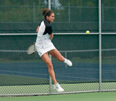 Alexis Prousis returns a volley.