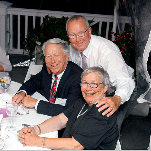 From left, Jim Myers (EB56), Walter "Corky" Hellyer (WCAS56) and Jeanne Vidal Hellyer (J57)