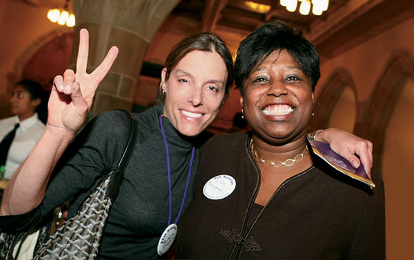 Barbara Dreyfus (C81) and Lisa Montgomery (C85) at the 25th-reunion party