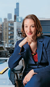 Genevieve Thiers in her office in Chicago’s River North neighborhood.