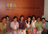 The Room to Read staff in Vietnam, based in Ho Chi Minh City, has established 161 libraries and 57 schools since its founding in 2001. Thuy Mong Pham, fourth from left, is the program director for Vietnam.