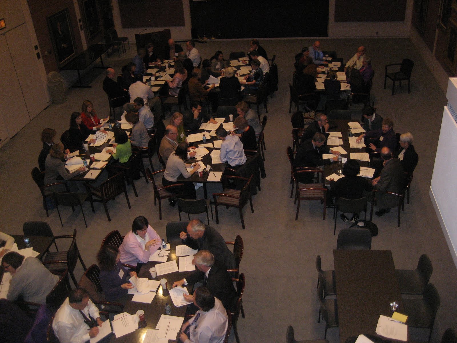 view of tables from above